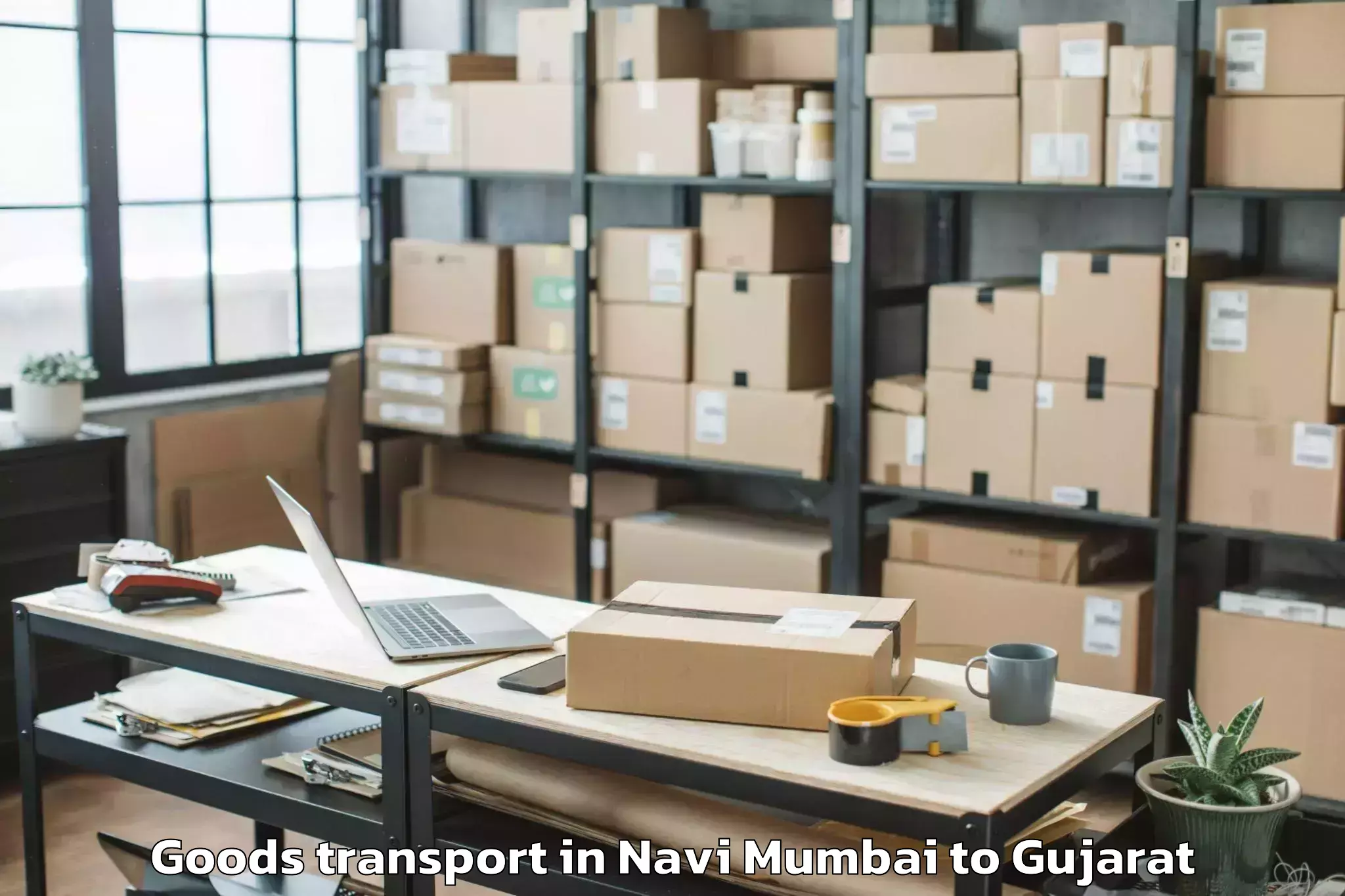 Top Navi Mumbai to Saurashtra University Rajkot Goods Transport Available